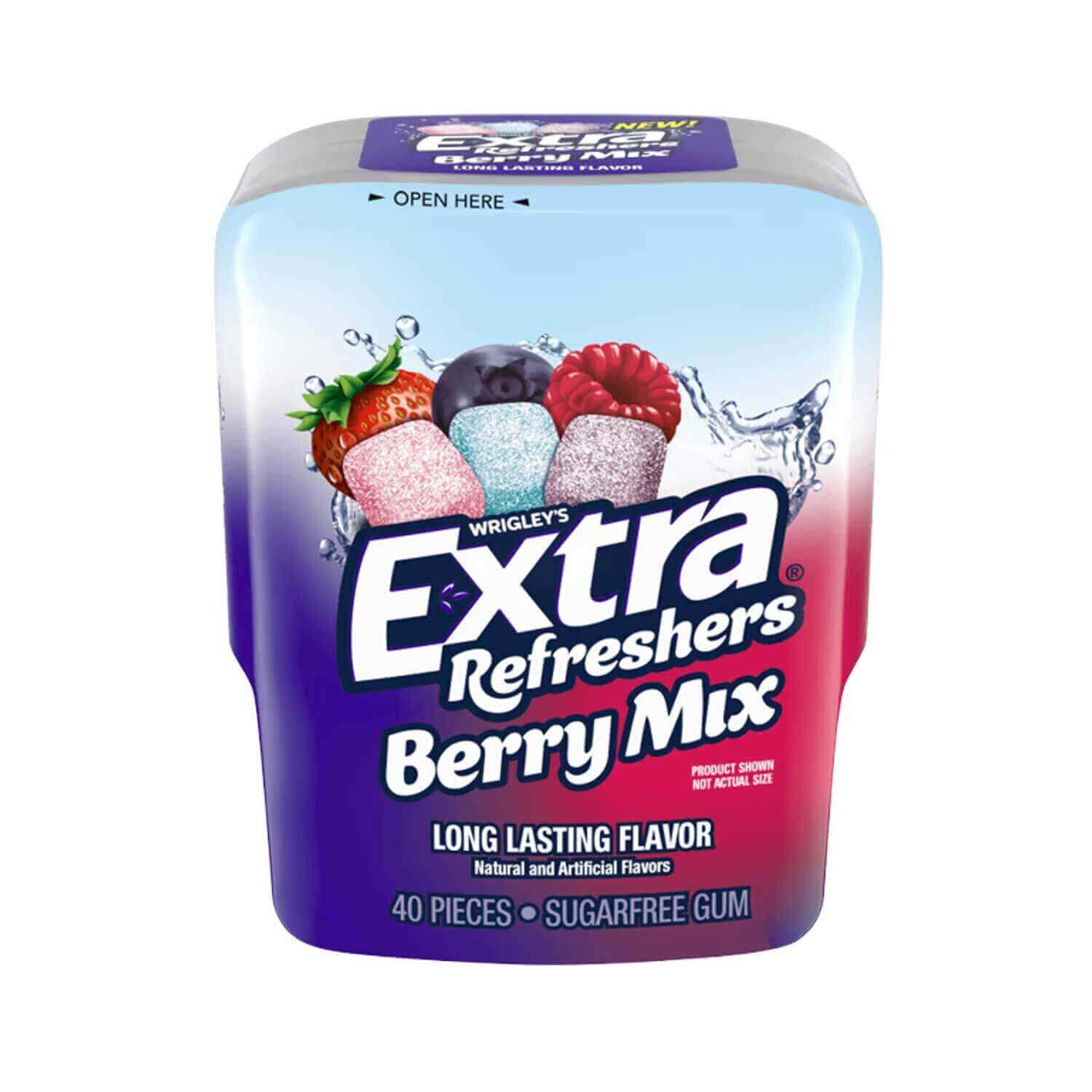 Extra Refreshers Berry Mix Chewing Gum – Bottle 40 Pieces