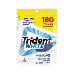 Trident White Sugar Free Gum Peppermint 180 Count