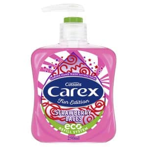 CAREX FUN EDITION STRAWBERRY LACES ANTIBACTERIAL HAND WASH 250ML