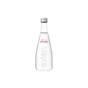 Evian mineral water 330ml glass