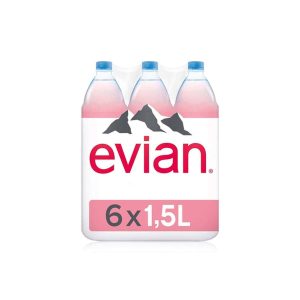 Evian natural mineral water 1.5ltr x6