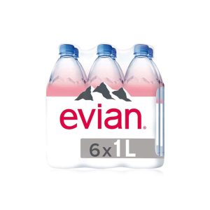 Evian natural mineral water 1ltr x6
