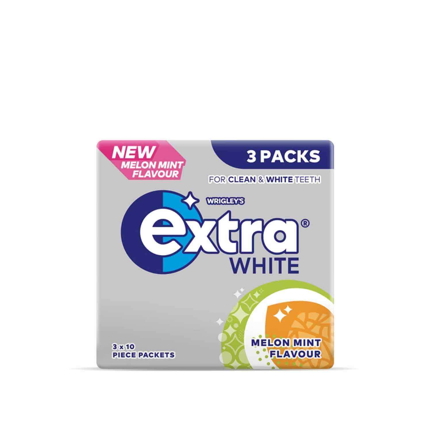 Extra Melon Mint Flavour Sugarfree Chewing Gum Multipack 3x10 Pieces