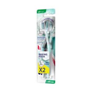 Signal Nature Elements Complete 8 Toothbrush For Natural Deep Clean Freshness Infused With Baking Soda X2