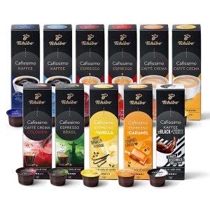Tchibo Cafissimo tasting set different types of caffe  Crema espresso and coffee 110 pieces 11x10 coffee capsules sustainably fairly traded