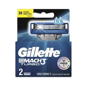 gillette mach 3 turbo blades 2 pc