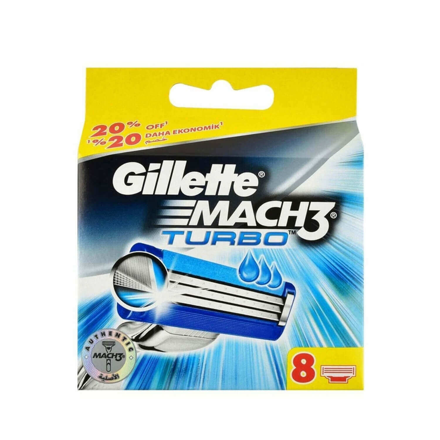 gillette mach 3 turbo blades 8 pc