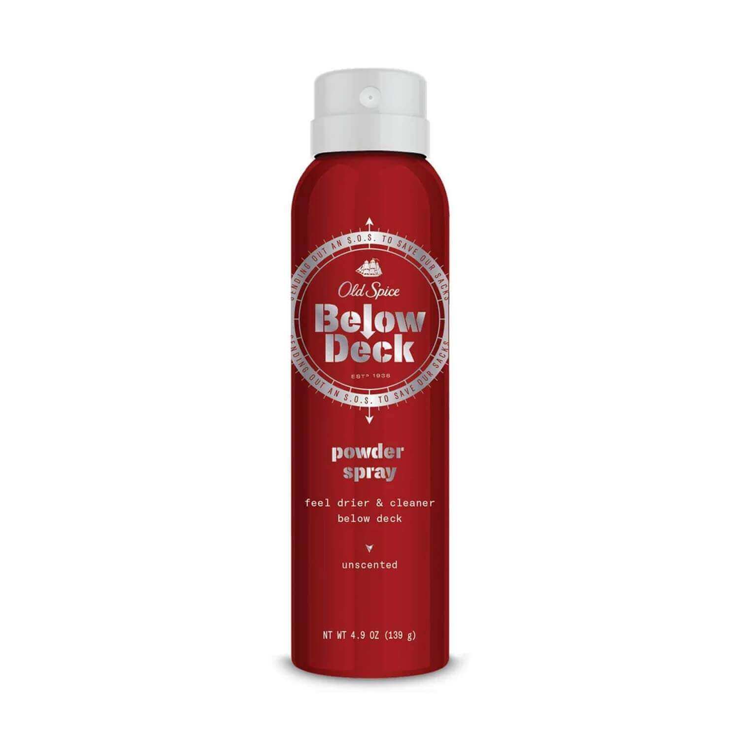 old spice below deck powder spray unscented 400ml